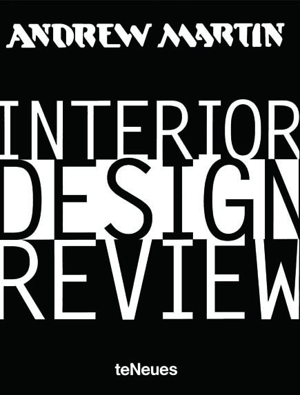 Book cover for 'Interior Design Review' by Andrew Martin with black background and white text.
